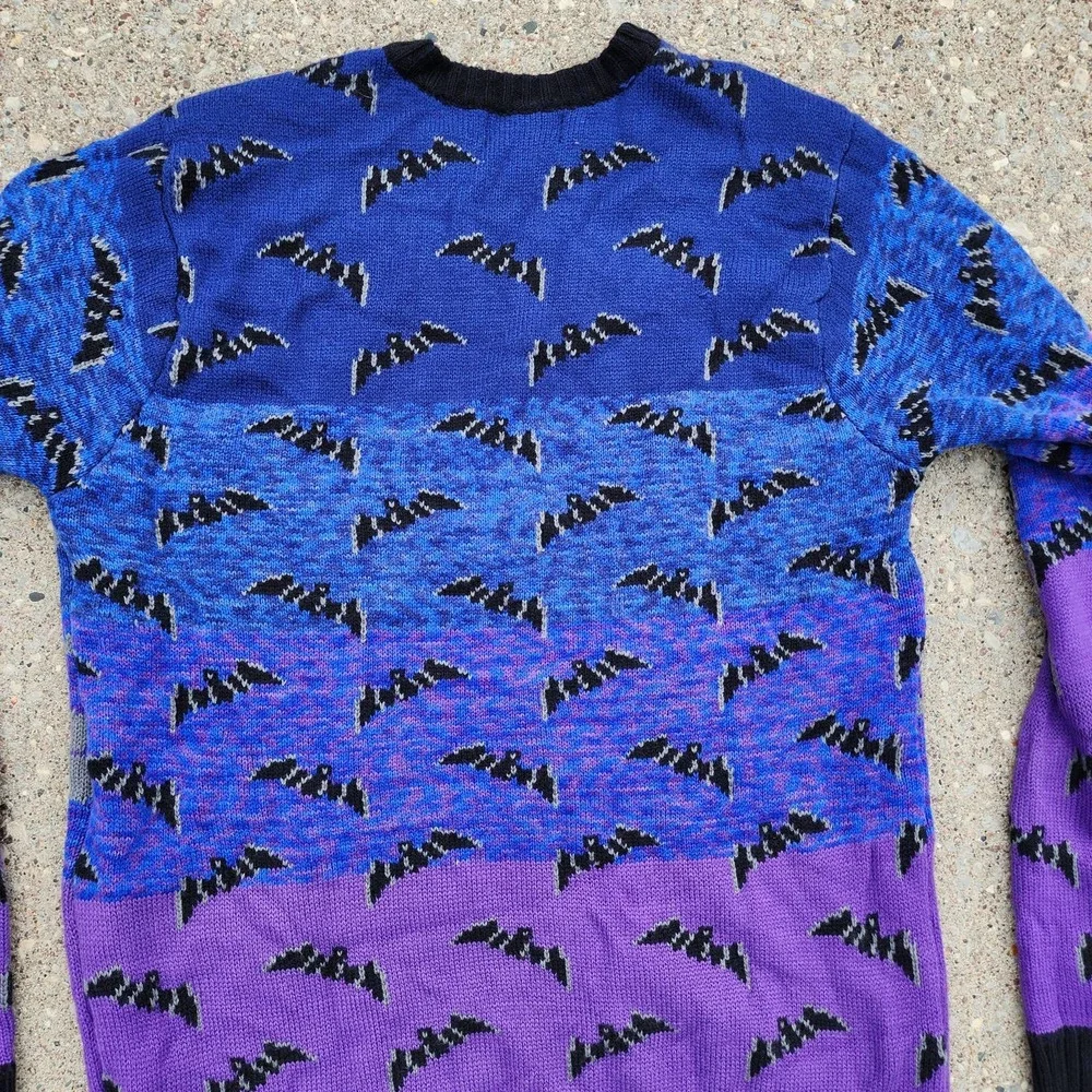 Vintage Knit Halloween Bat Sweater - Picture 7 of 9